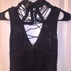 Punk Rave dress, lace-up choker collar & back